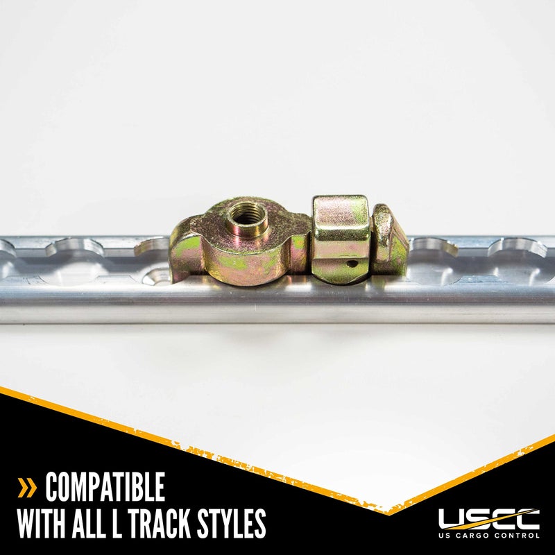 US Cargo Control L Track Double Stud Fitting with Bolt Thread, Use with L Track Rails in Your Truck Or Trailer to Create Instant Tie-Down Anchor Points, Working Load Limit of 1,333 Pounds, 10 Pack - Image 5